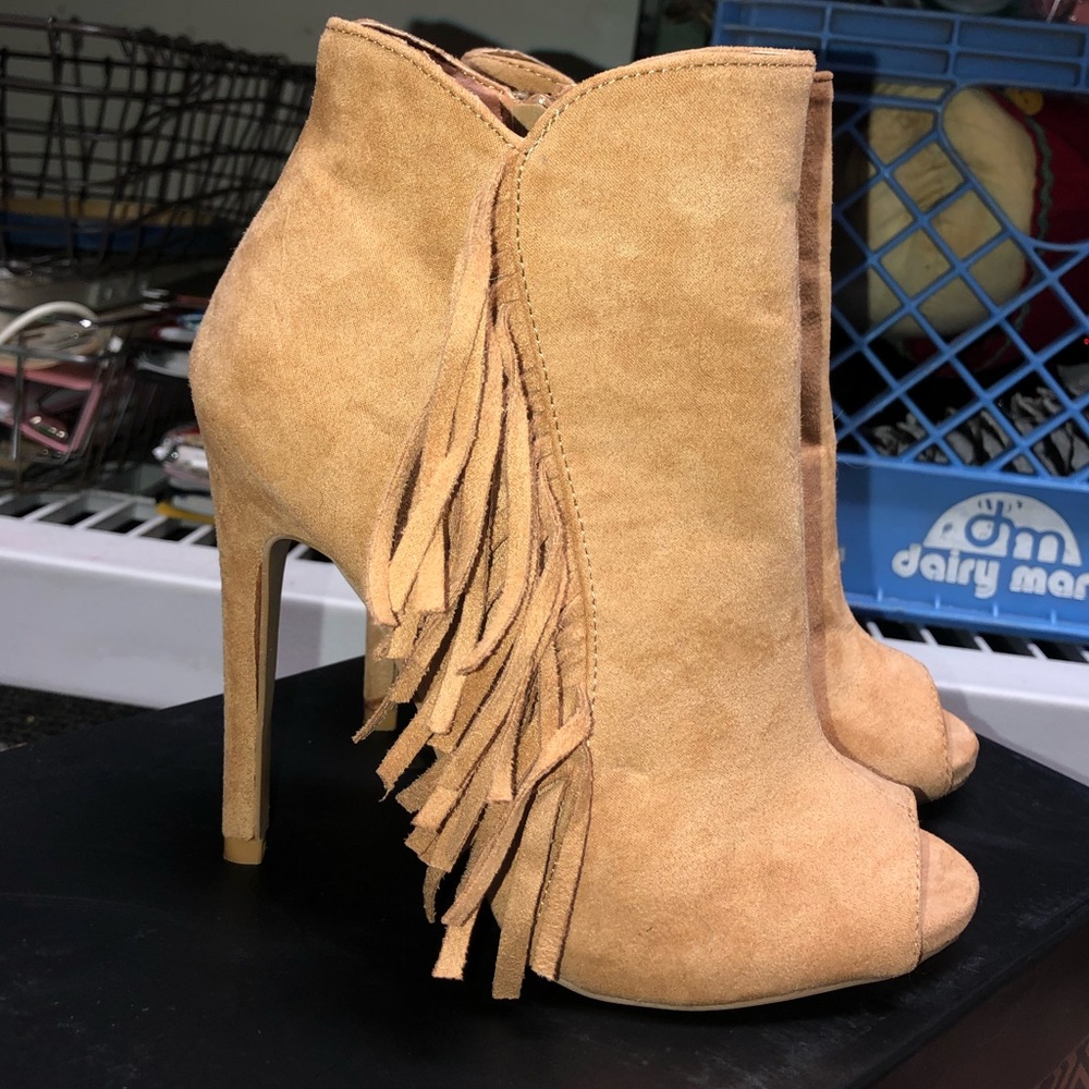 Open toe booties